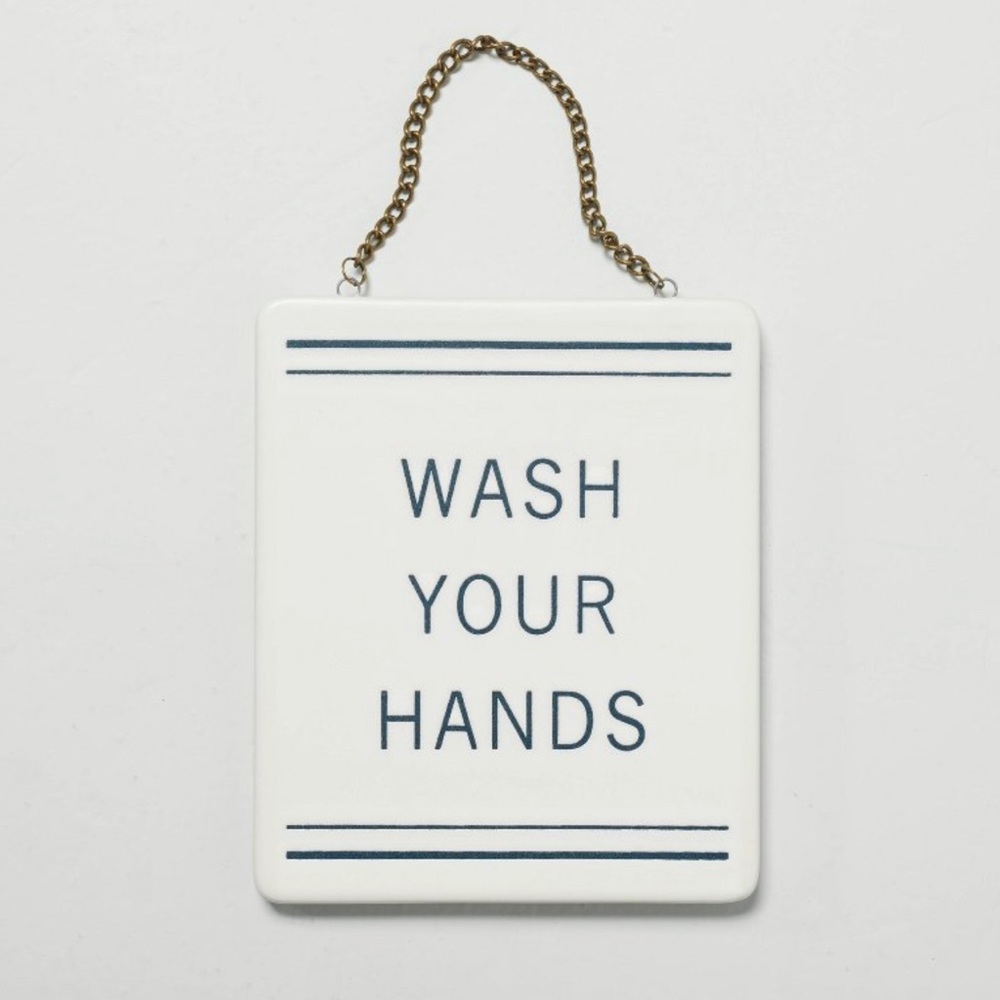 Hearth and Hand with Magnolia ‘Wash Your Hands’ Stoneware Wall Sign